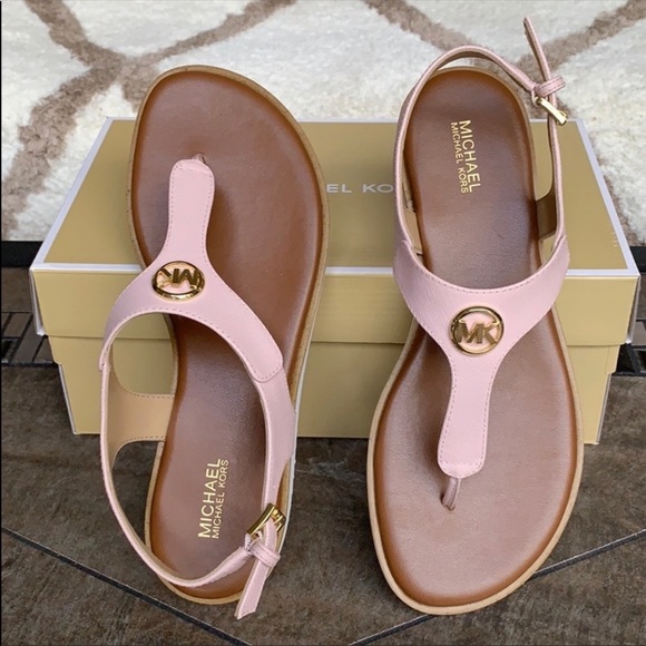 Michael Kors Shoes - Michael Kors Judy Thong Saffiano Blush Sandals 6.5